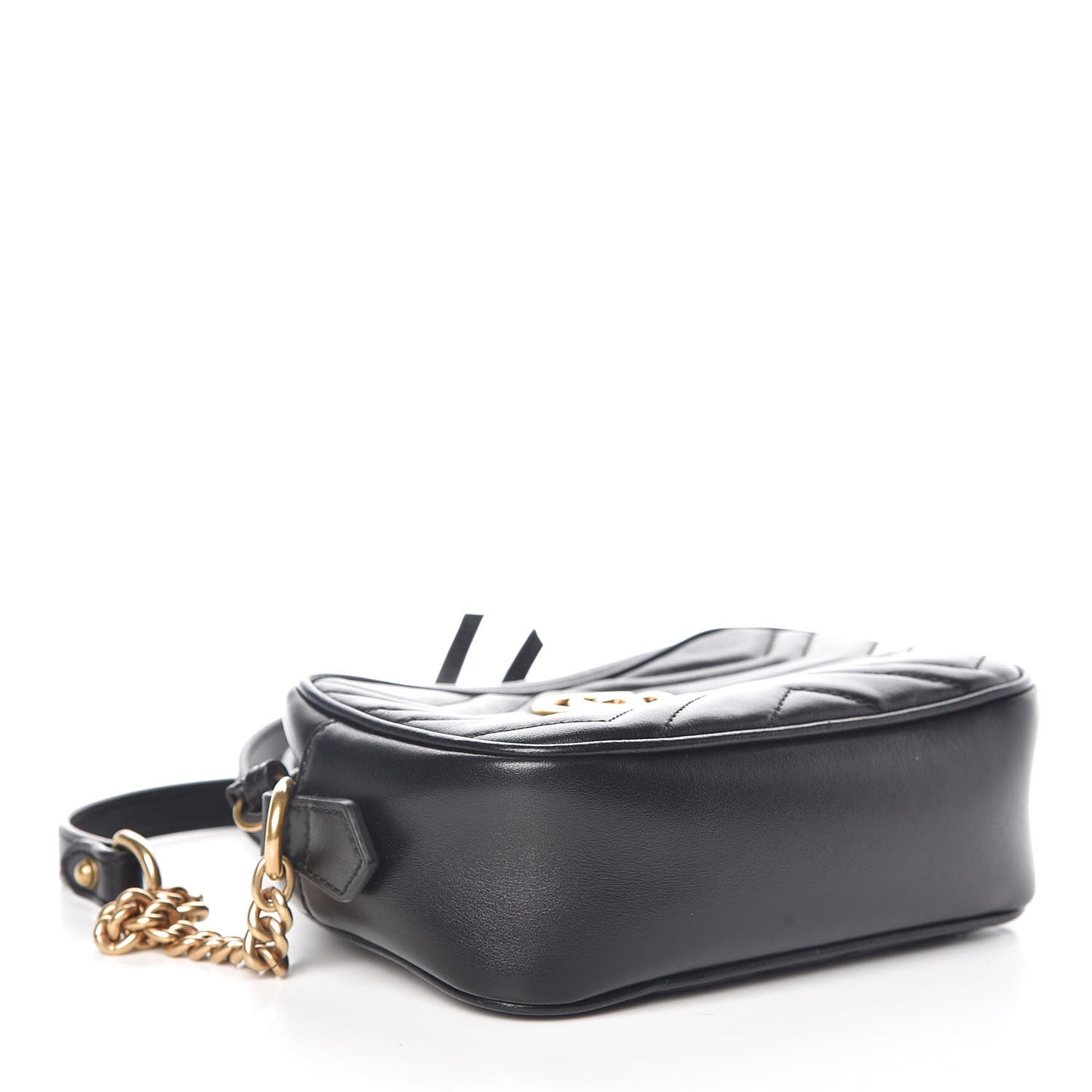 Calfskin Matelasse Mini GG Marmont Chain Shoulder Bag Black