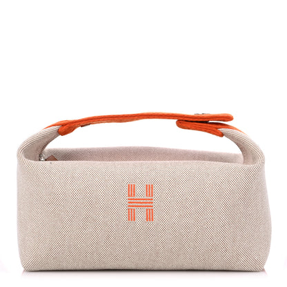Hermes Canvas Small Bride-A-Brac Pouch Natural Orange 1 of 8