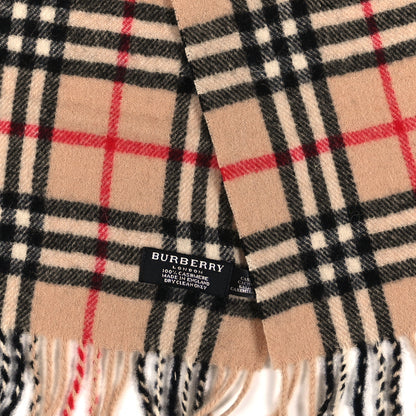 Burberry Cashmere House Check Fringe Scarf Camel 3 of 3