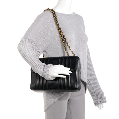 Chanel Caviar Vertical Quilt Jumbo Flap Black 2 of 9