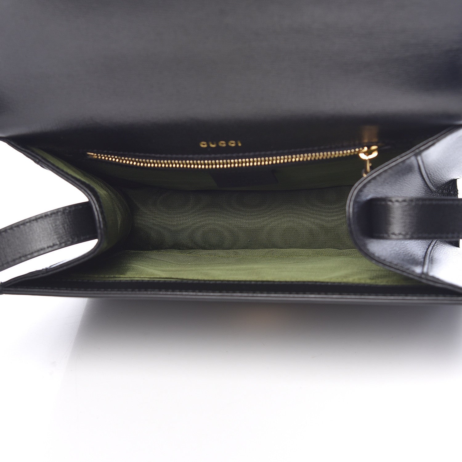 Gucci Textured Calfskin Small Torchon GG Ring Shoulder Bag Black 5 of 11