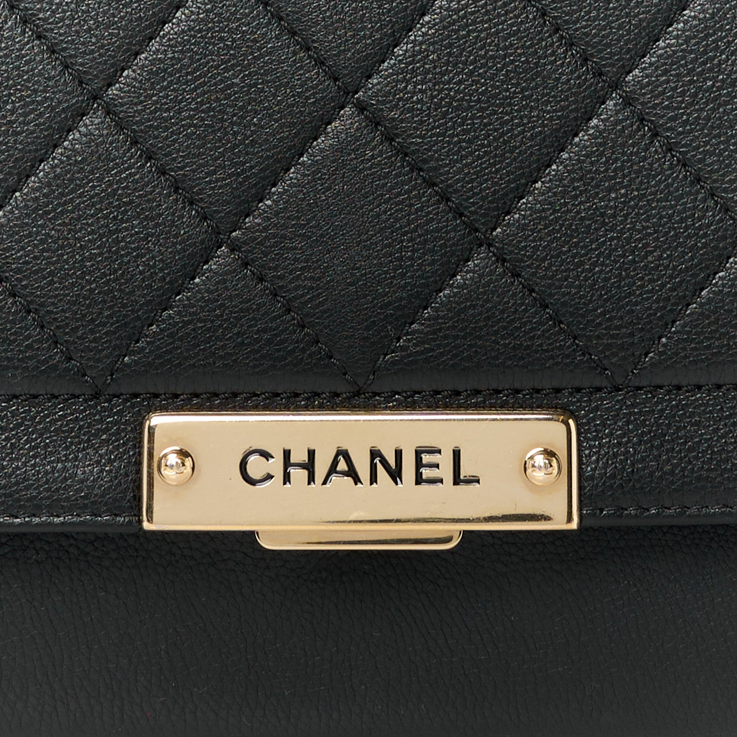 Chanel Grained Calfskin Quilted Medium Label Click Flap Bag Black 8 of 11