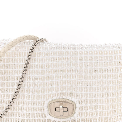 Miu Miu Raffia Beaded Flap Shoulder Flap White 8 of 10