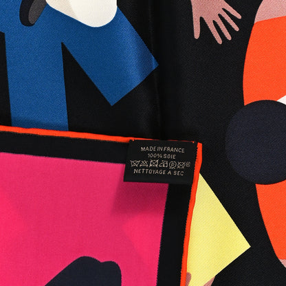 Hermes Silk Hommage A Gene Kelly Scarf 70 Black Multicolore 3 of 4