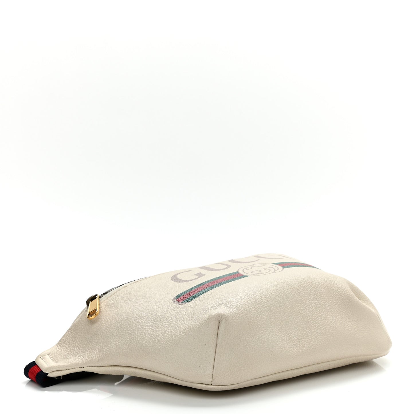 Grained Calfskin Small Logo Belt Bag White