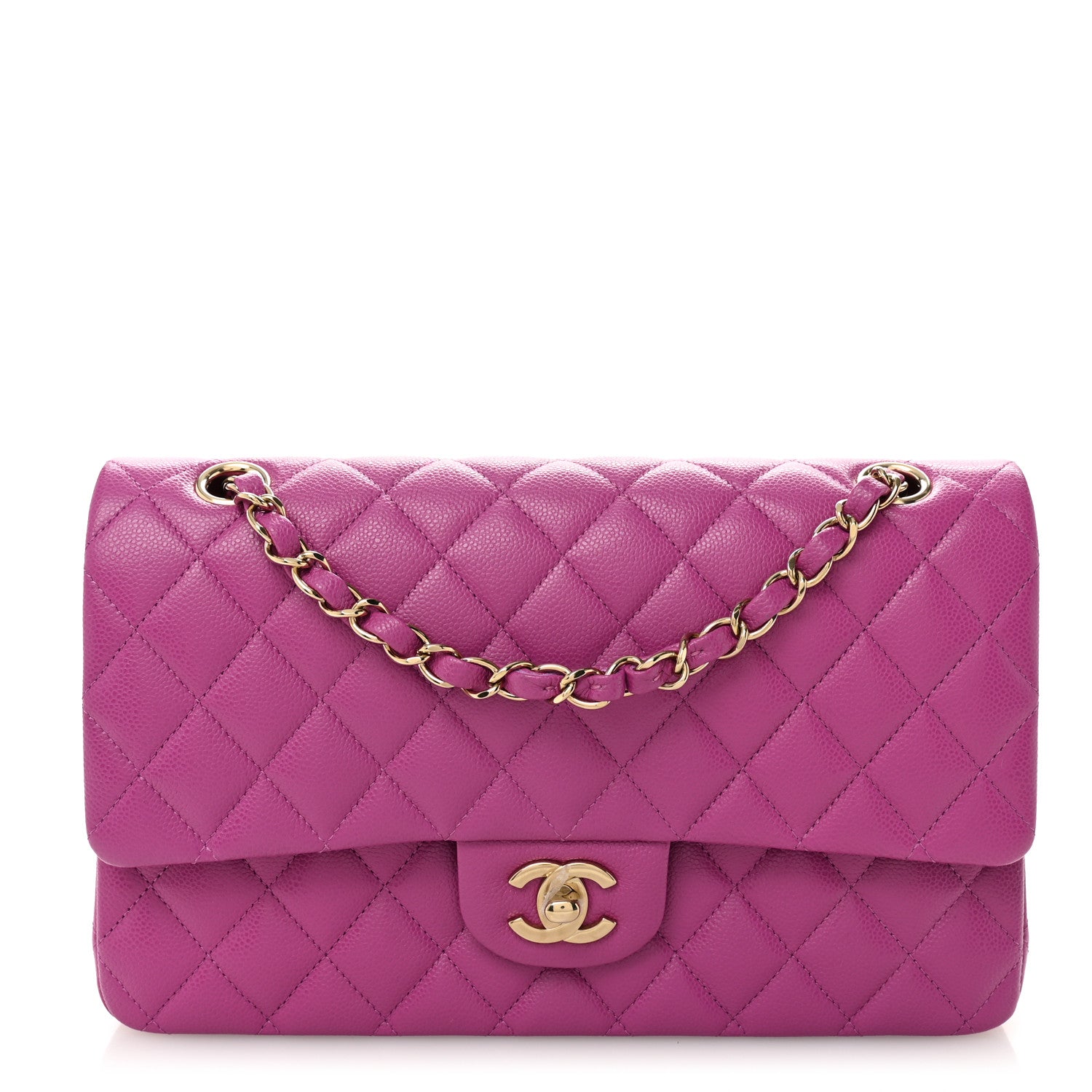 Chanel Caviar Quilted Medium Double Flap Purple 1 of 11