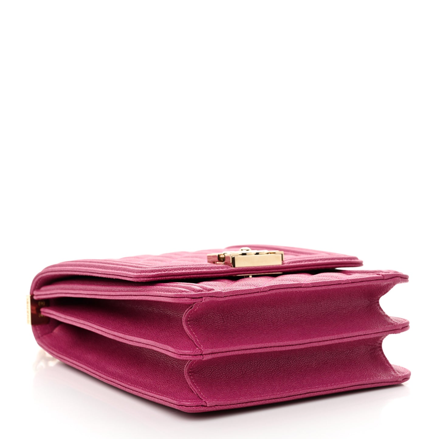 Caviar Quilted North South Boy Flap Fuchsia