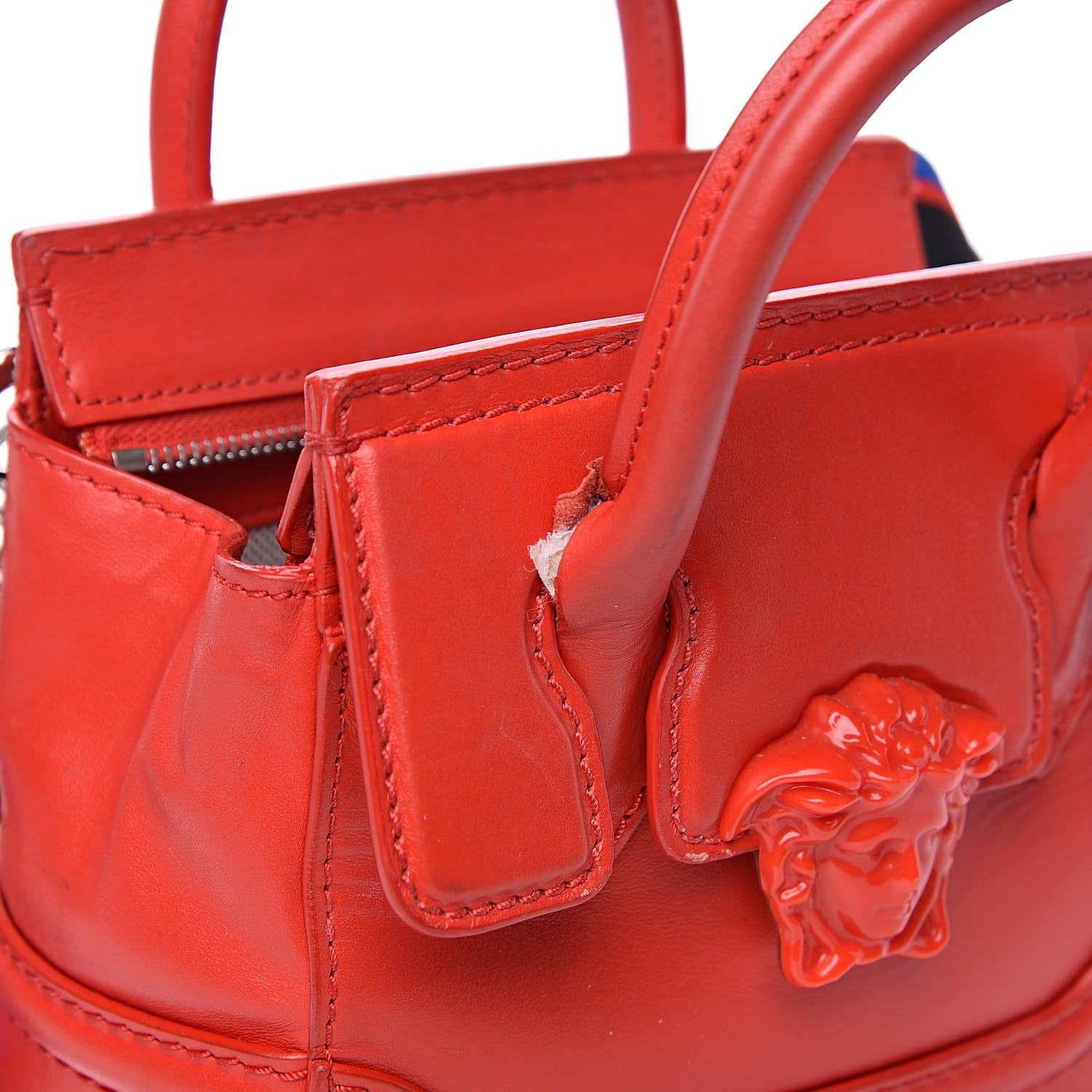 Versace Calfskin Small Palazzo Empire Bag Red 8 of 14