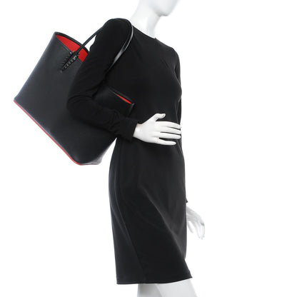 Christian Louboutin Calfskin Spikes East West Cabata Tote Black 2 of 7
