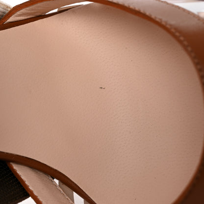 Fendi PVC Vitello FF Colibri 85mm Slingback Pumps 36 Transparent White Cuoio Avana 8 of 11