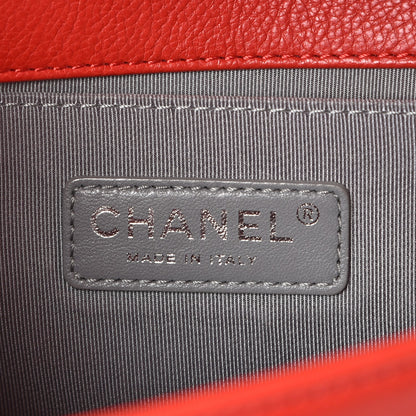 Chanel Calfskin Quilted Double Stitch Medium Boy Flap Red 7 of 9