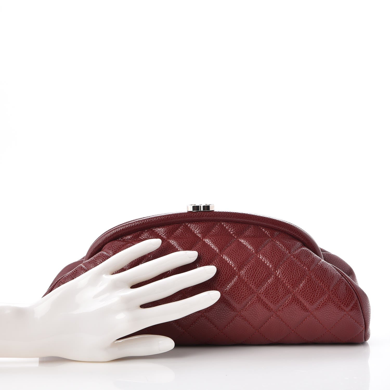 Chanel Caviar Quilted Timeless Clutch Dark Red 2 of 8