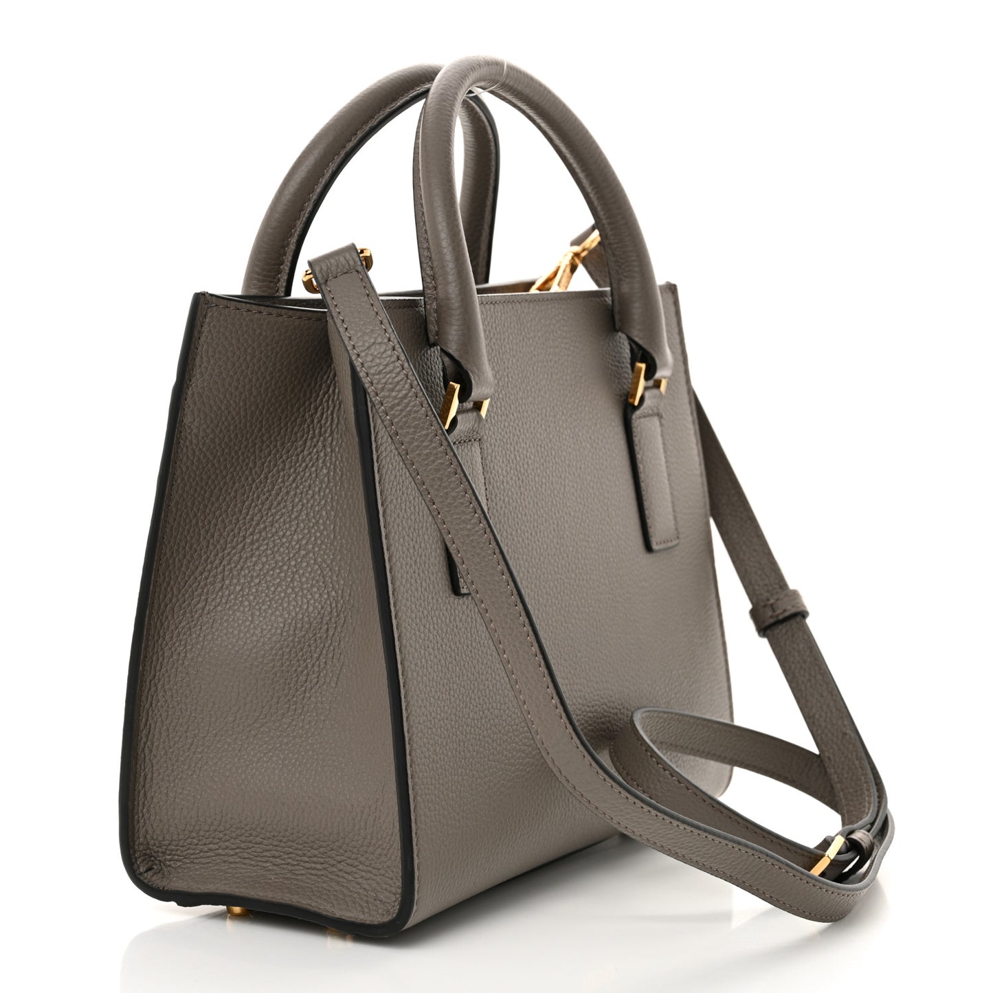 Grainy Calfskin Virtus Top Handle Tote Grey