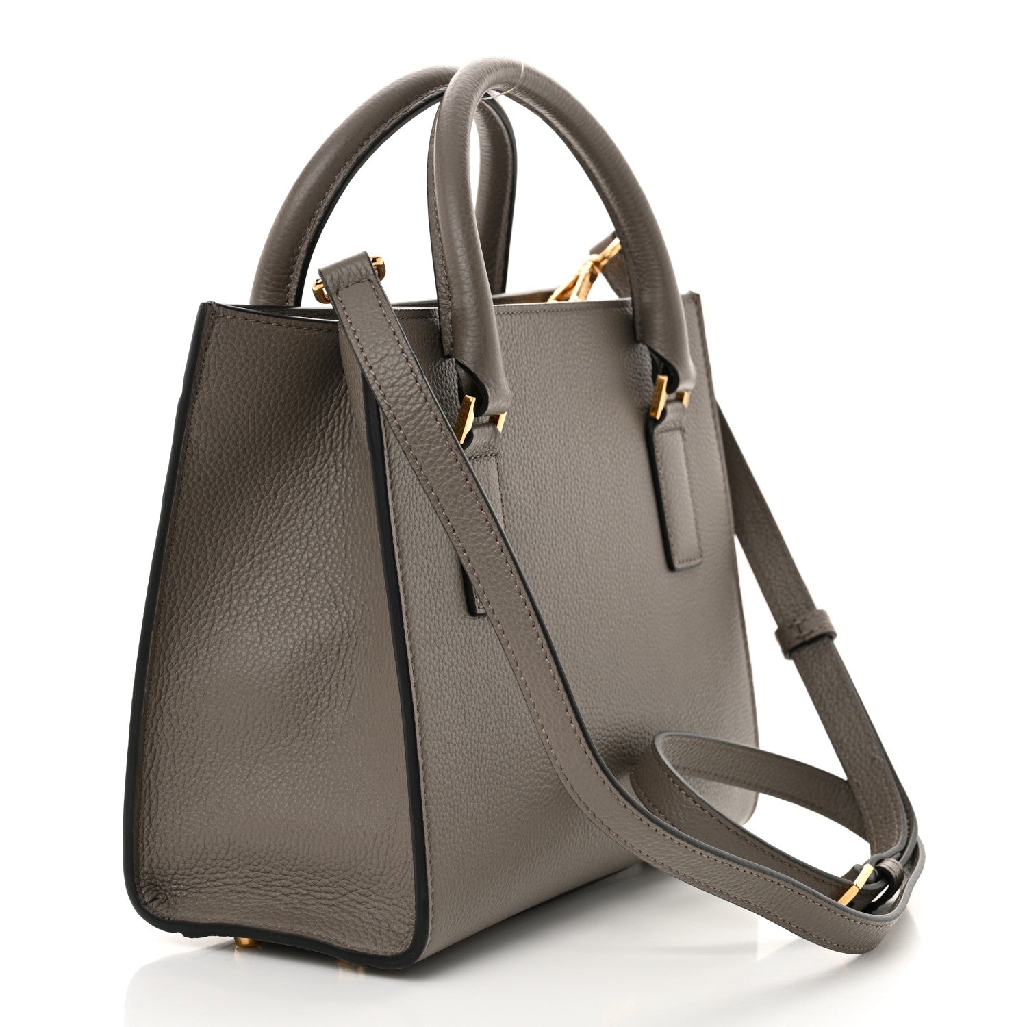 Versace Grainy Calfskin Virtus Top Handle Tote Grey 3 of 10