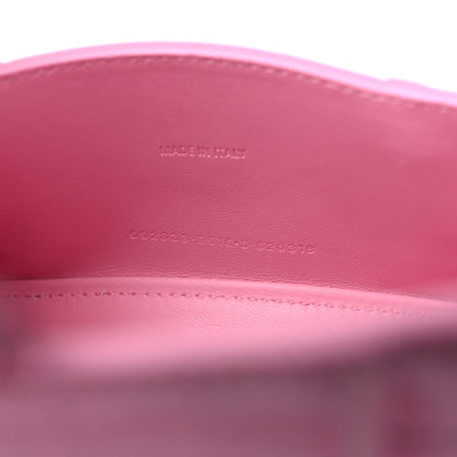 Balenciaga Shiny Calfskin Crocodile Embossed Hourglass Top Handle Bag XS Pink 7 of 9