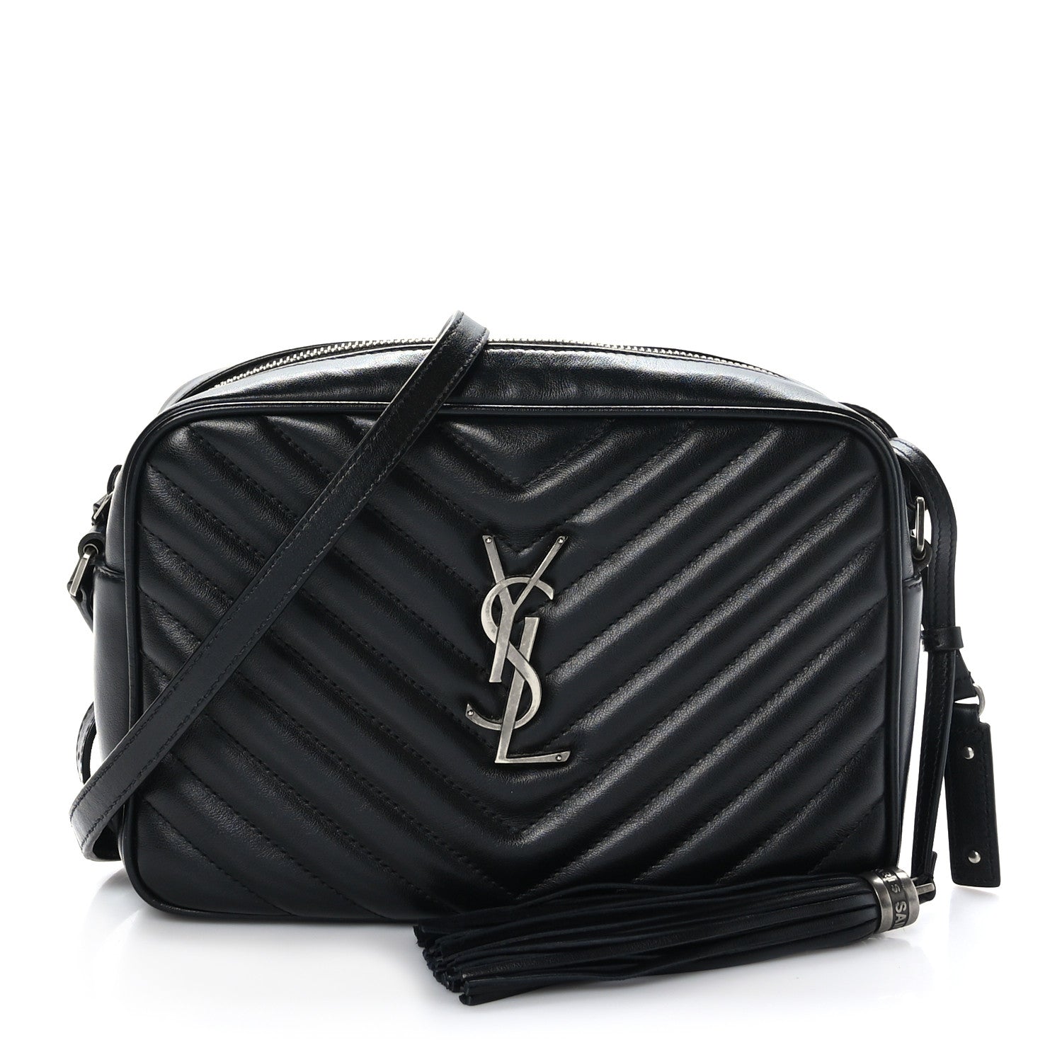 Saint Laurent Calfskin Matelasse Monogram Lou Camera Bag Black 1 of 9