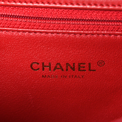 Chanel Calfskin Chevron Stitched Coco Waist Bag Red 6 of 10