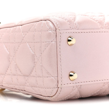 Christian Dior Metallic Lambskin Cannage Mini Lady Dior Lotus 9 of 12