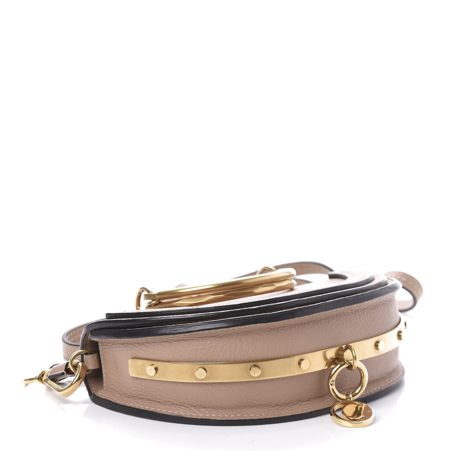 Calfskin Small Nile Bracelet Minaudiere Bag Biscotti Beige