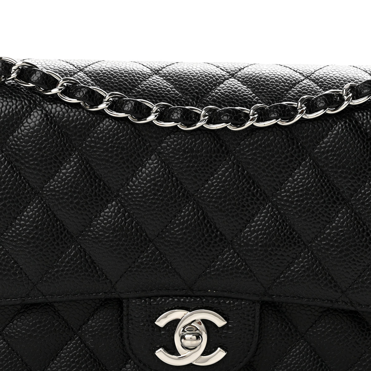 Chanel Caviar Quilted Medium Double Flap Black 8 of 13