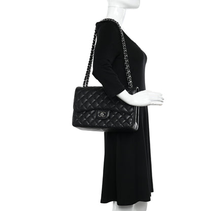 Chanel Caviar Quilted Jumbo Double Flap Black 2 of 12