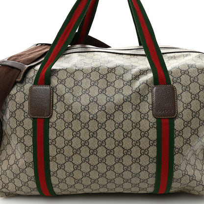 Gucci GG Supreme Monogram Web Medium Duffle Bag Brown 6 of 12