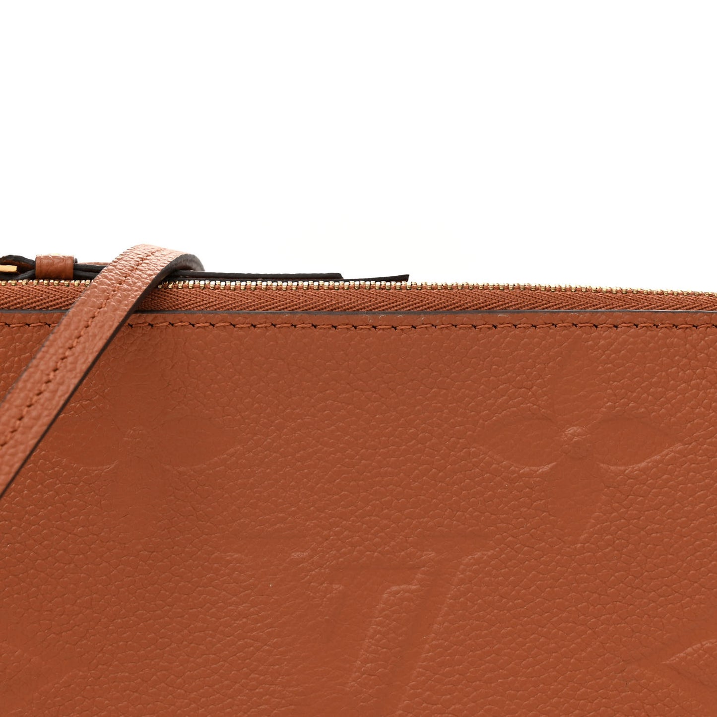 Empreinte Monogram Giant Double Zip Pochette Caramel