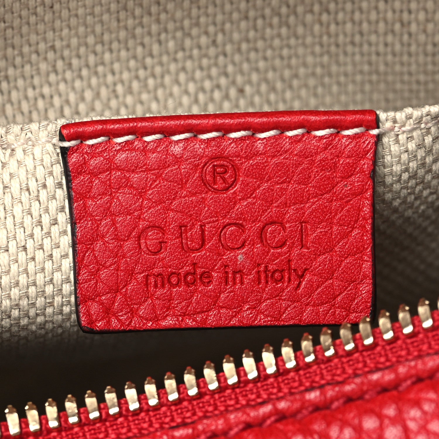 Gucci Pebbled Calfskin Small Soho Disco Bag Tabasco Red 6 of 10