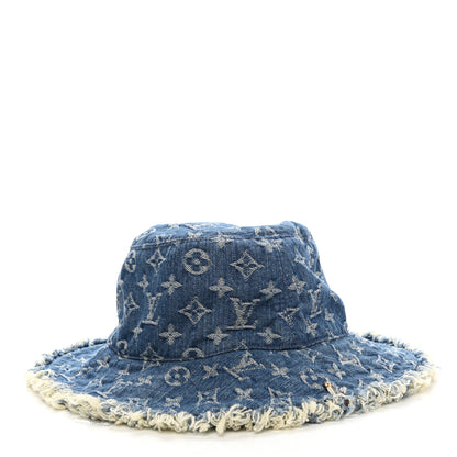 Louis Vuitton Monogram Denim Fringe Bob Bucket Hat M Blue 5 of 8