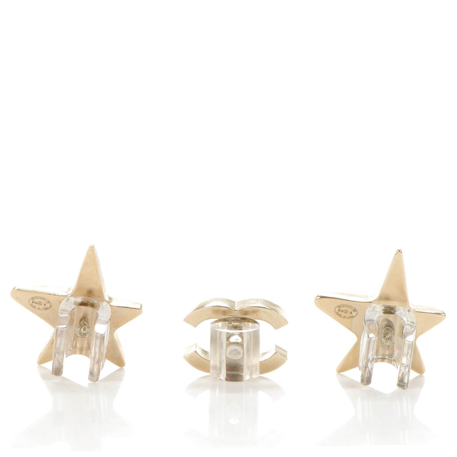 Chanel Swarovski Crystal CC Star Earphone Charms Gold 6 of 7