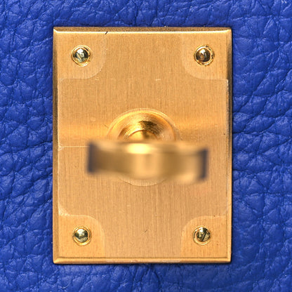 Hermes Togo Horseshoe Kelly Retourne 25 Bleu Electrique Bordeaux 25 of 38