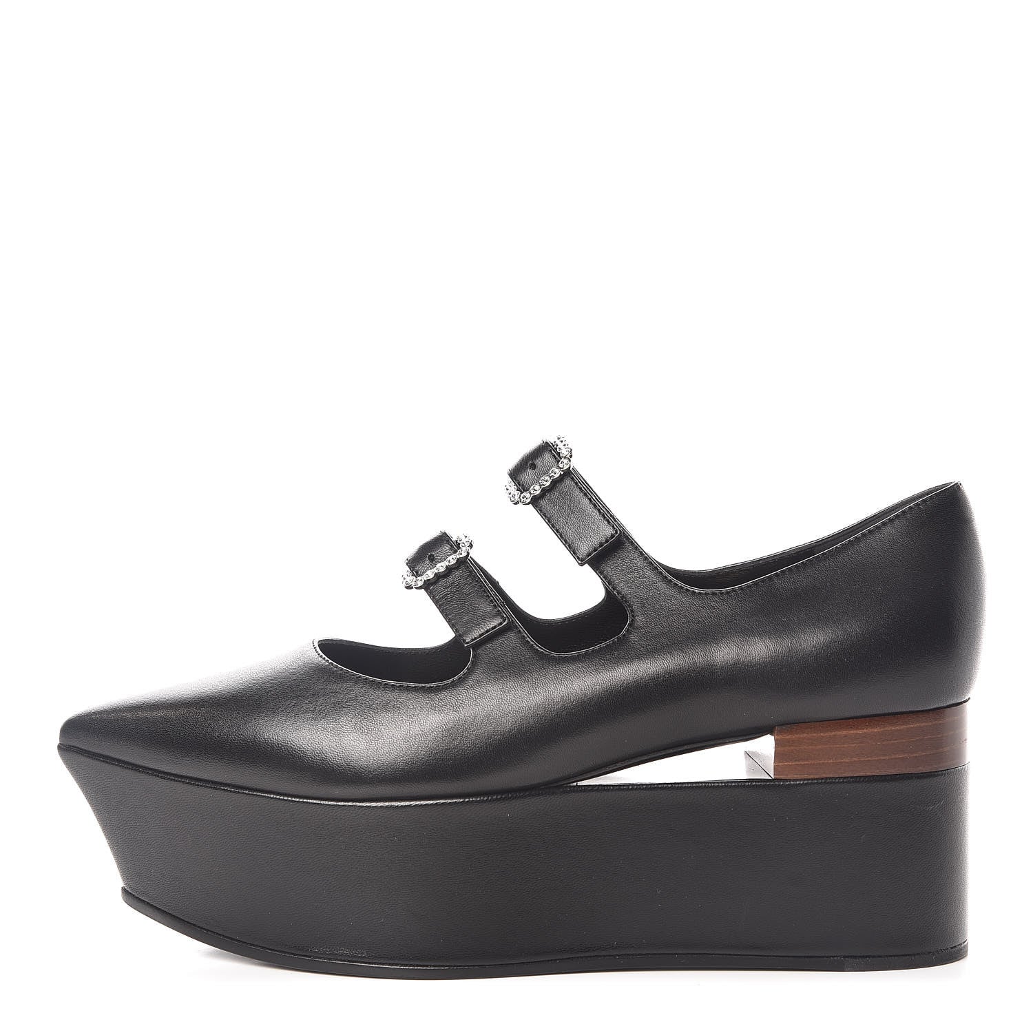 Gucci Nappa Liv Mary Jane Platform Loafers 38 Black 1 of 8