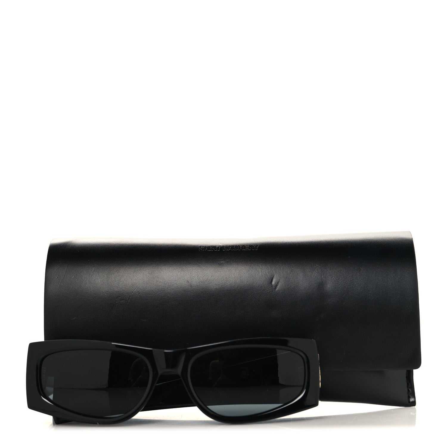 Saint Laurent Acetate Rectangle SL M140/F Sunglasses Black 1835688