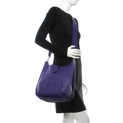 Hermes Taurillon Clemence Evelyne GM III Iris 2 of 9