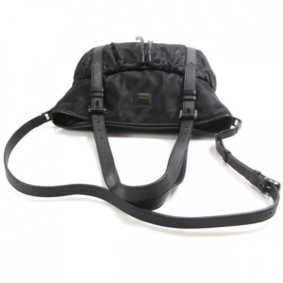 Nylon Tonal Check Tote Black