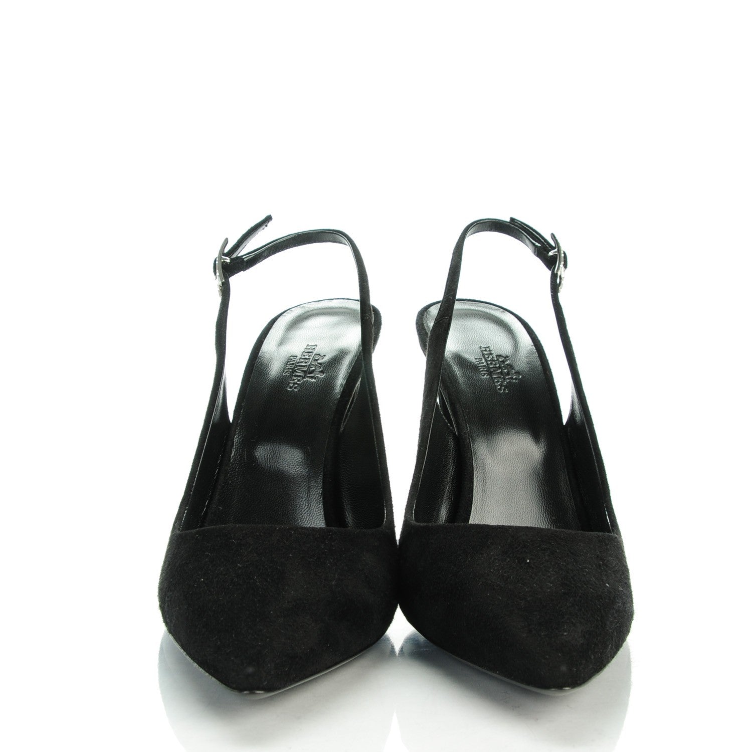 Hermes Goatskin Suede Kessy Pumps 38 Black 2 of 8