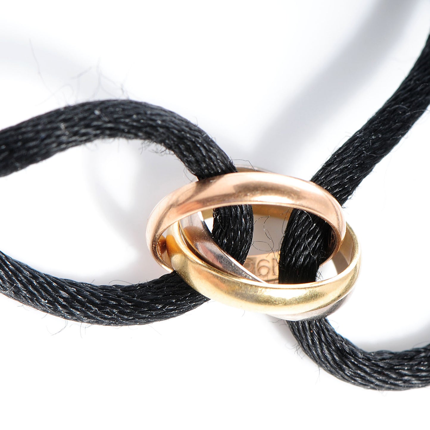 18k Pink Yellow White Gold Trinity Adjustable Cord Bracelet