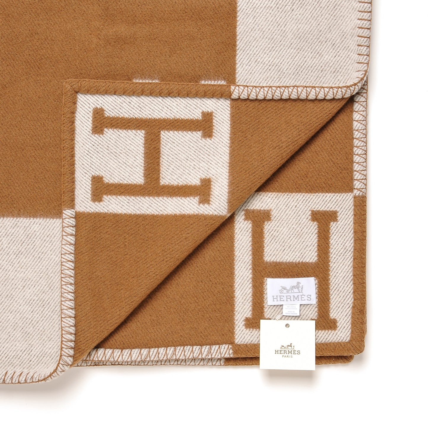 Wool Cashmere New Classic Avalon Blanket Ecru Camel