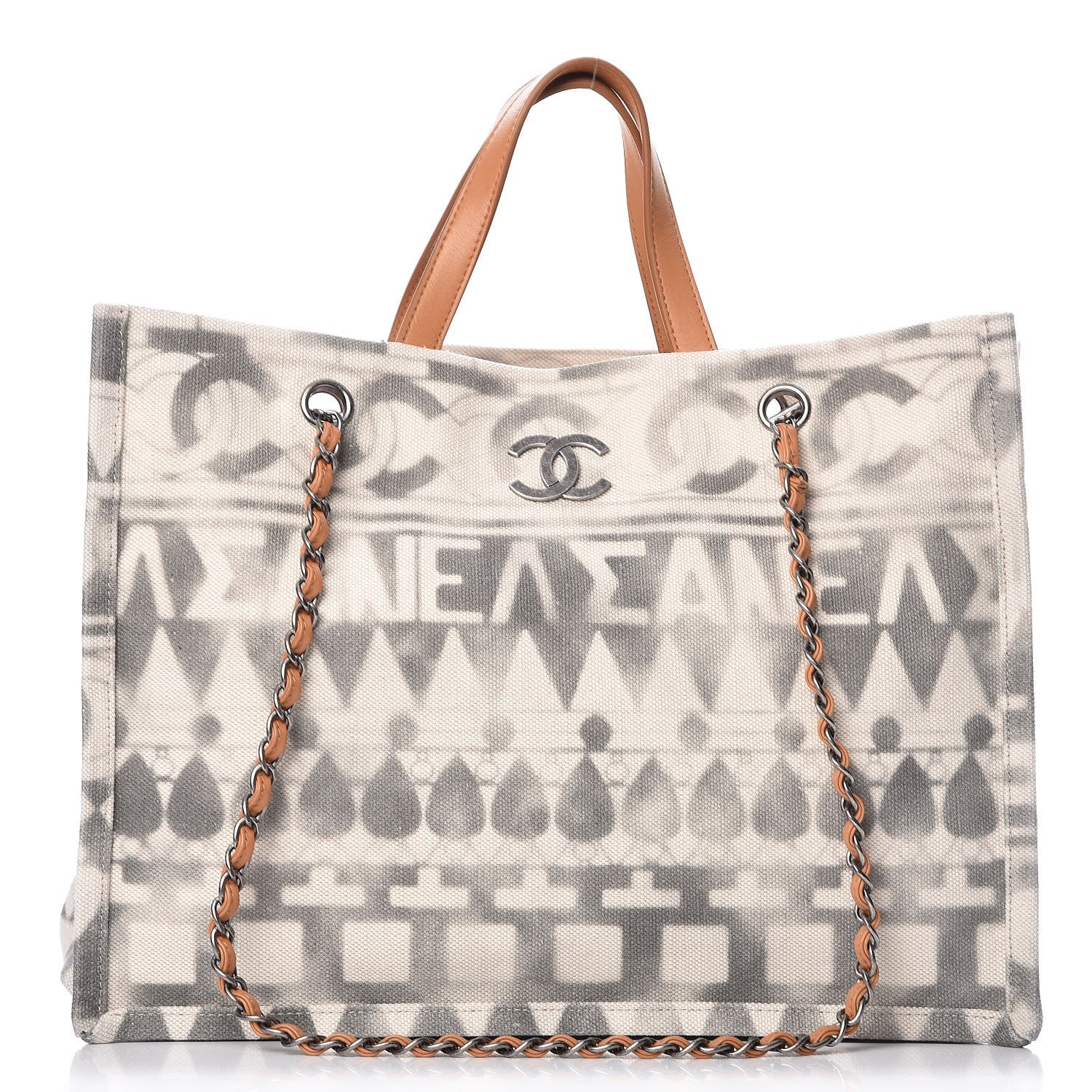 Chanel Canvas Small Iliad Shopping Tote Beige 1 of 12
