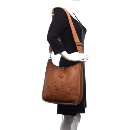 Hermes Taurillon Clemence Evelyne III GM Gold 2 of 11