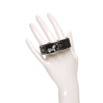 Hermes Enamel Printed Wide Grand Apparat Bracelet 65 Black 2 of 5