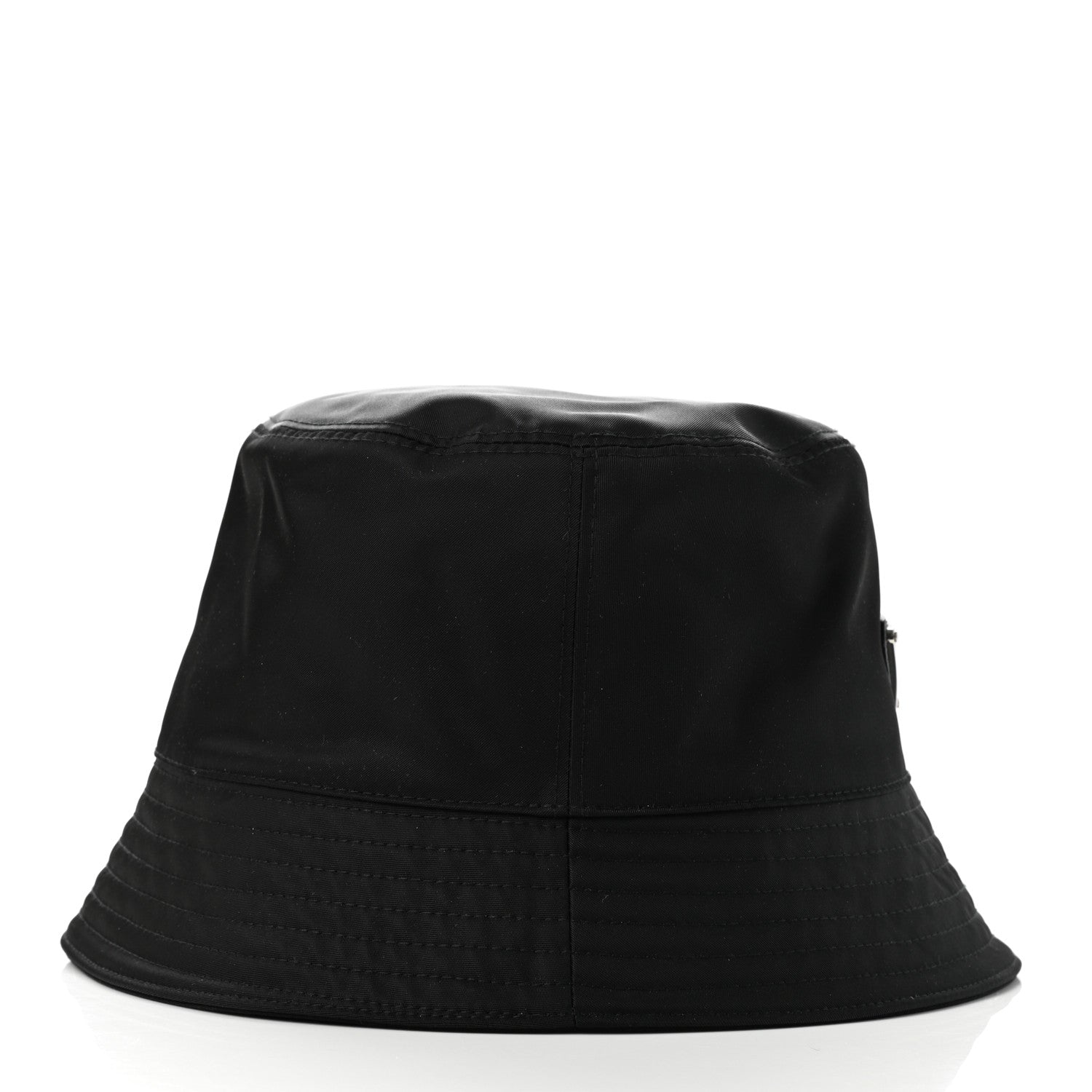 Prada Re-Nylon Metal Triangle Logo Womens Bucket Hat M Black 6 of 8