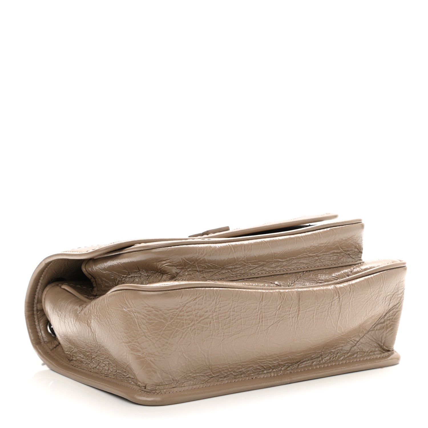 Saint Laurent Crinkled Calfskin Matelasse Monogram Baby Niki Chain Satchel Light Taupe 4 of 10