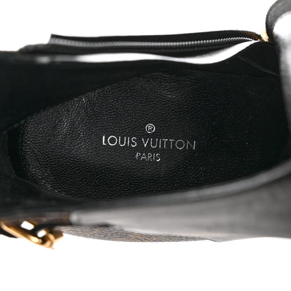 Louis Vuitton Calfskin Monogram Afterglow Platform Ankle Boots 39 Black 7 of 14