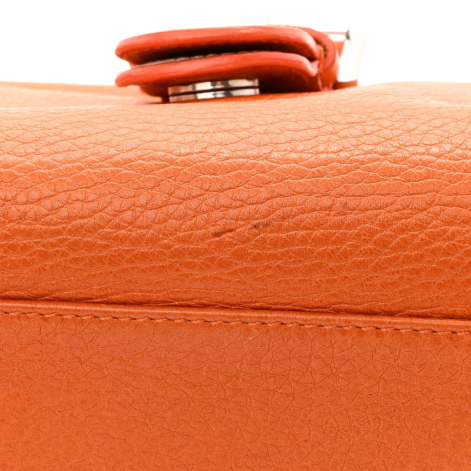 Christian Dior Grained Calfskin Frame Satchel Orange 11 of 18