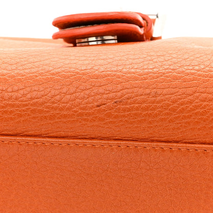 Christian Dior Grained Calfskin Frame Satchel Orange 11 of 18