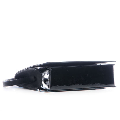 Chanel Patent Jersey Shoulder Flap Bag Black 4 of 8