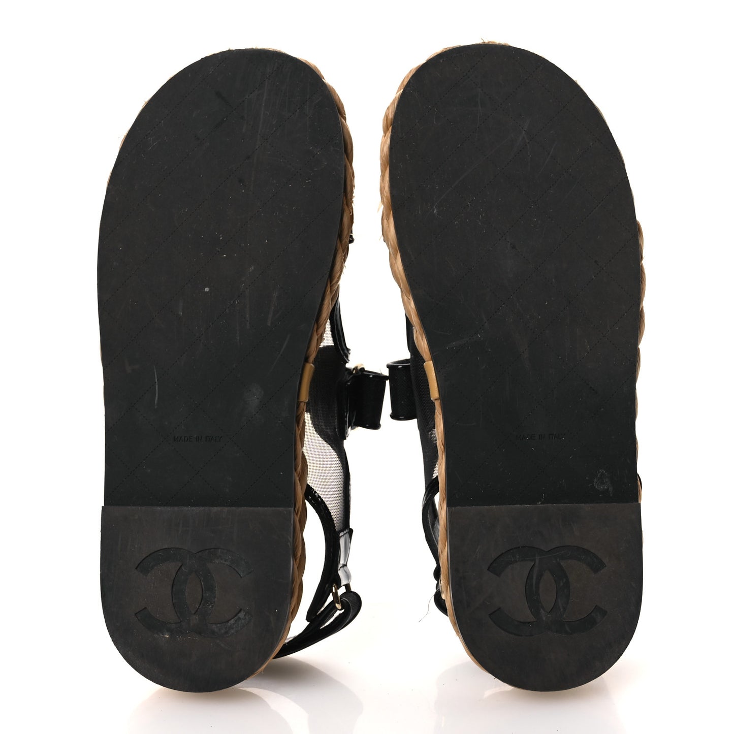 Mesh Patent Calfskin Velcro Dad Sandals 40 Black