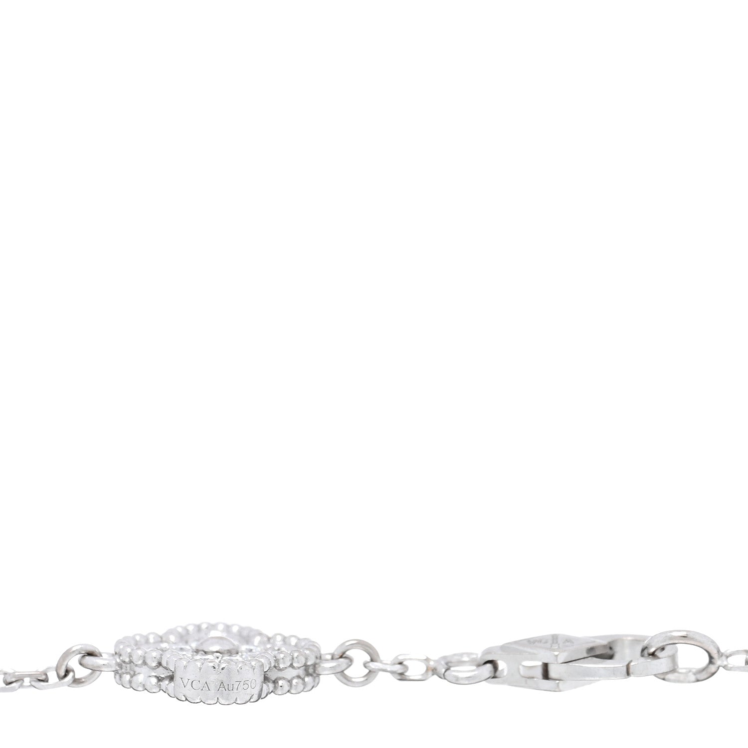 Van Cleef & Arpels 18K White Gold Diamond 6 Motifs Sweet Alhambra Bracelet 3 of 4