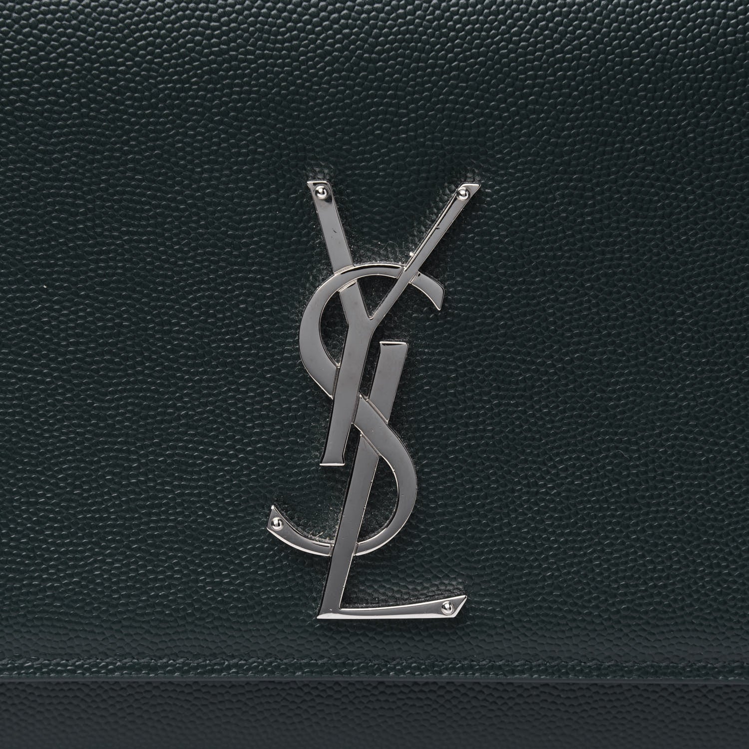 Saint Laurent Grain De Poudre Medium Monogram Kate Satchel Vert Fonce 14 of 14